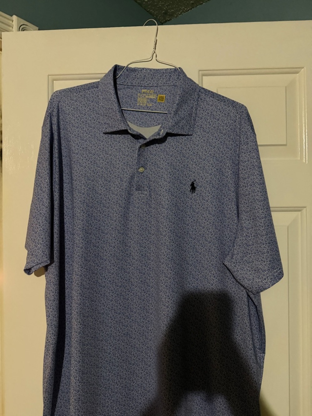 Ralph Lauren Men's Light Blue Micro-Pattern Polo